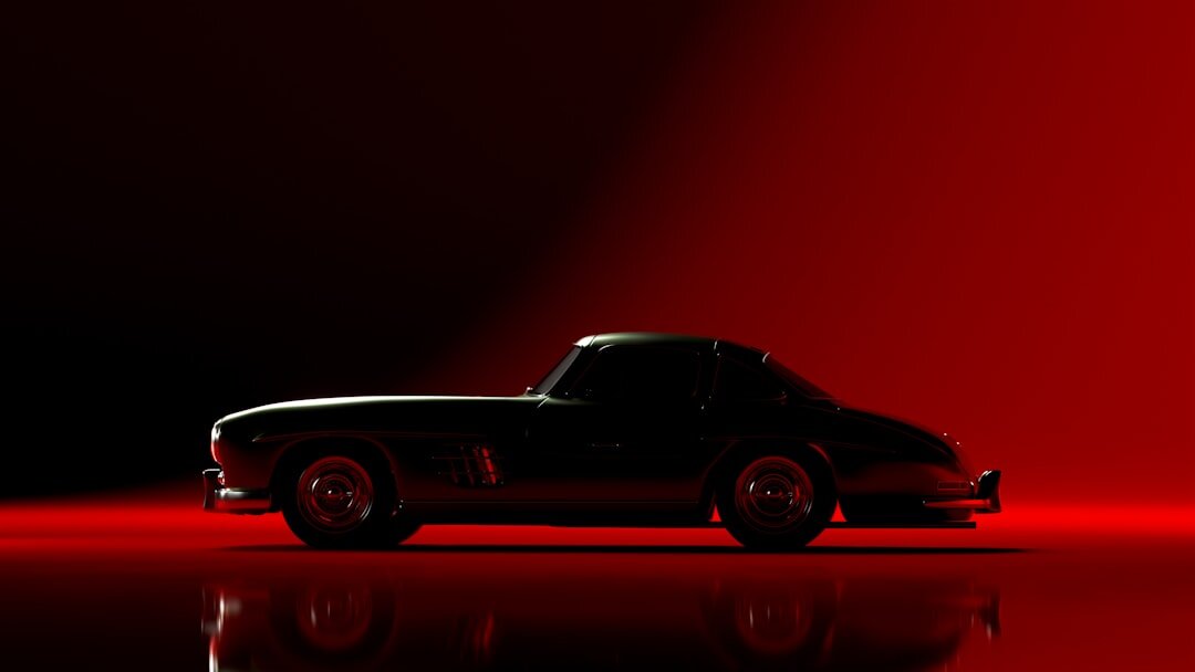 Classic 1960s sports automobile photographed in a studio setting