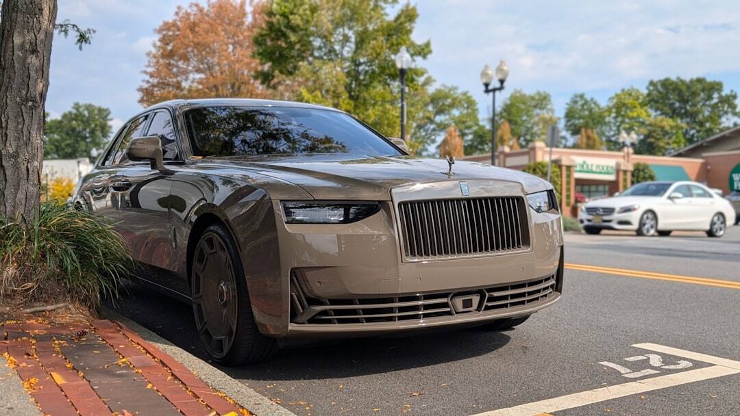 luxury sedan parked